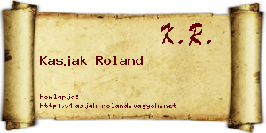 Kasjak Roland névjegykártya